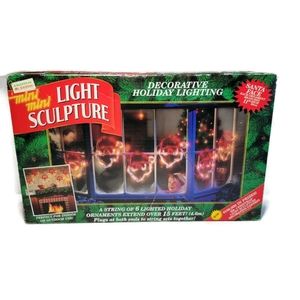 Vintage 90s Mr. Christmas Mini Mini Christmas Light Sculpture Santa Face.